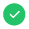 Green circle with white tick in the middle