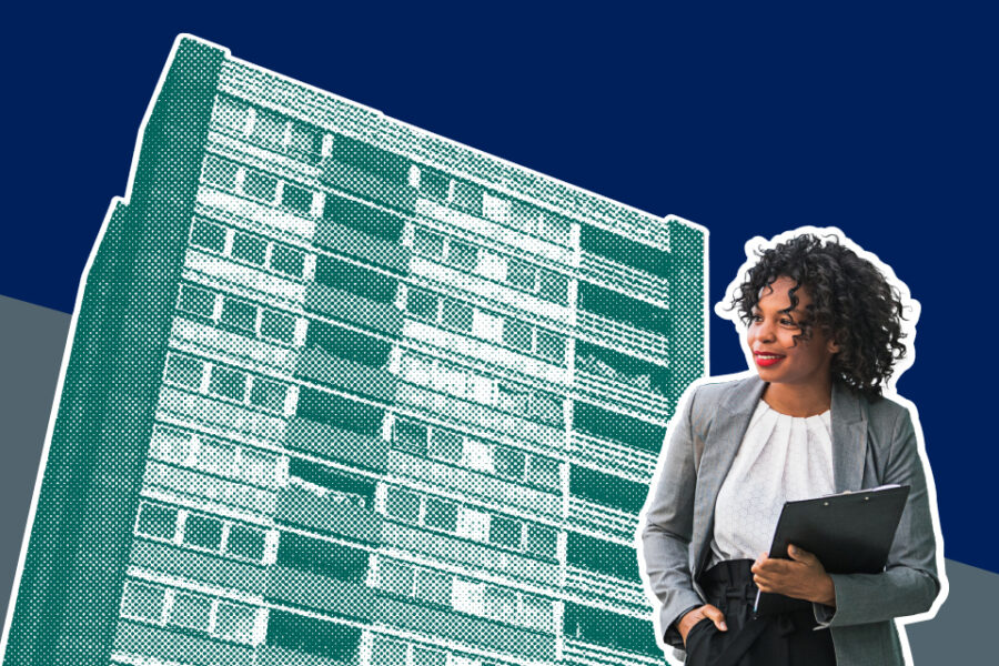 Woman with clipboard