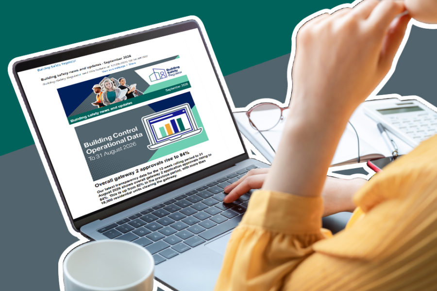 eBulletin on laptop